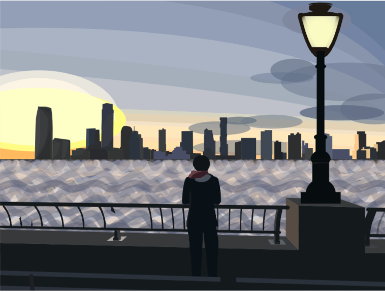 "Sunset on the Hudson" by Richard He